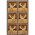 Hand-hooked Hens Wool Rug (2'6 x 4')