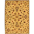 Handmade Fable Green/ Gold Wool Rug (9'6 x 13'6)