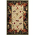 Hand-hooked Rooster Garden Wool Rug (5'3 x 8'3)