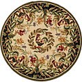 Hand-hooked Rooster and Hen Wool Rug (5'6 Round)