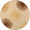 Handmade Soho Beige Burst Wool ( 6' Round)