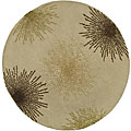 Handmade Soho Beige Burst Wool ( 6' Round)