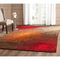 Handmade Soho Brown Burst Wool Rug (7'6 x 9'6)