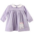 Petit Ami Infant Girl's Cat Applique Collared Dress