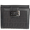 Fendi Black Zucchini Canvas Bi-fold Wallet