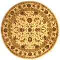 Hand-tufted Traditions Ivory Wool and Silk Rug (8' Round)
