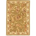 Hand-tufted Traditions Sage/ Ivory Wool/ Silk Rug (2'6 x 4'6)