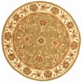 Hand-tufted Traditions Sage/Ivory Wool & Silk Rug (6' Round)