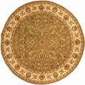 Hand-tufted Traditions Sage/ Ivory Wool/ Silk Rug (8' Round)