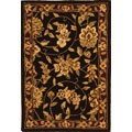 Hand-tufted Traditions Black/ Burgundy Wool/ Silk Rug (2' x 3')