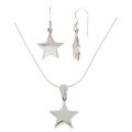 Sterling Silver Star Earrings and Pendant