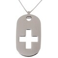 Stainless Steel Cross Dog Tag Necklace