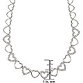 Sterling Silver Cubic Zirconia Heart Link Necklace