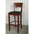 Biedermier Black Leather Barstool