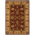 Hand-tufted Traditions Burgundy/ Ivory Wool/ Silk Rug (4' x 6')