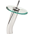 Glass Waterfall Vessel Chrome Faucet