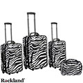 Rockland Deluxe 4-piece Zebra-print Luggage Set