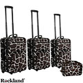Rockland Deluxe 4-piece Giraffe Print Luggage Set