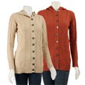 Allen Allen Women's Hooded Cable Knit Cardigan