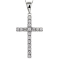14k White 1/3ct TDW Diamond Cross Necklace (H-I, SI)