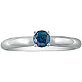 14k Gold 1/4ct TDW Deep Blue Diamond Solitaire Ring (I1-I2)