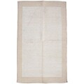 Chenille Dhurrie White/ Tan Rug (2'6 x 4'2)