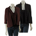 Kersh Women's 3/4-sleeve Cable Trim Cardigan