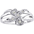 10k White Gold 1/5ct TDW Diamond Heart Ring (J/K, I2/I3 )