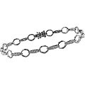 10k White Gold 1ct TDW Diamond Oval Link Bracelet (I-J, I2-I3)