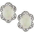 10k Gold Opal and 1/10ct TDW Diamond Earrings