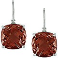 10k Gold Garnet and Diamond Accent Hook Earrings