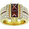 18k Gold Rhodolite and 1ct TDW Diamond Ring (F-G, SI1)