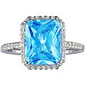 14k Gold Blue Topaz and 1/2ct TDW Diamond Ring (J/K, I2/I3)