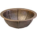 Antique Copper Ribbed 17-inch Lavatory Sink