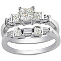 14k White Gold 1ct TDW Diamond Bridal Ring Set (I/J, I1)