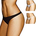Women's Smooth Low Rise Thong Panties (Pack of 3)