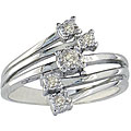 10k White Gold 1/10ct Round Prong-set Diamond Ring (K,I2)