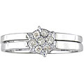 10k White Gold 1/8ct TDW Round Diamond Bridal Set ( I/J, I2/I3 )