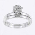 10k White Gold 1/8ct TDW Round Diamond Bridal Set ( I/J, I2/I3 )