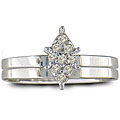 10k White Gold 1/8ct TDW Marquise Diamond Bridal Set (K,I2)