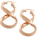 14k Pink Gold over Silver Figure-8 Hoop Earrings
