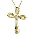 10k Yellow Gold Diamond Cross Necklace