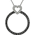 14k Gold 1ct TDW Diamond Heart on Circle Necklace (HIJ, I1-I2)