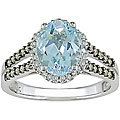 14k White Gold Blue Topaz 1/3ct TDW Diamond Ring (HIJ, I1-I2)