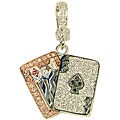 18k White Gold 2/5ct TDW Diamond Blackjack Charm (H-I, I1)