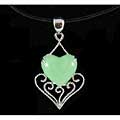 Sterling Silver Jade Heart Necklace (China)