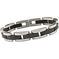 Black and Silver Stainless Steel Link Bracelet