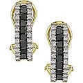 10k Gold 4/5ct TDW Black and White Diamond Earrings (I-J, I2-I3)