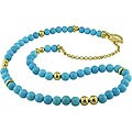 Goldplated Turquoise Bead Necklace (8-9 mm)