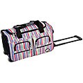 Rockland 22-inch Pink Stripe Rolling Duffel Bag